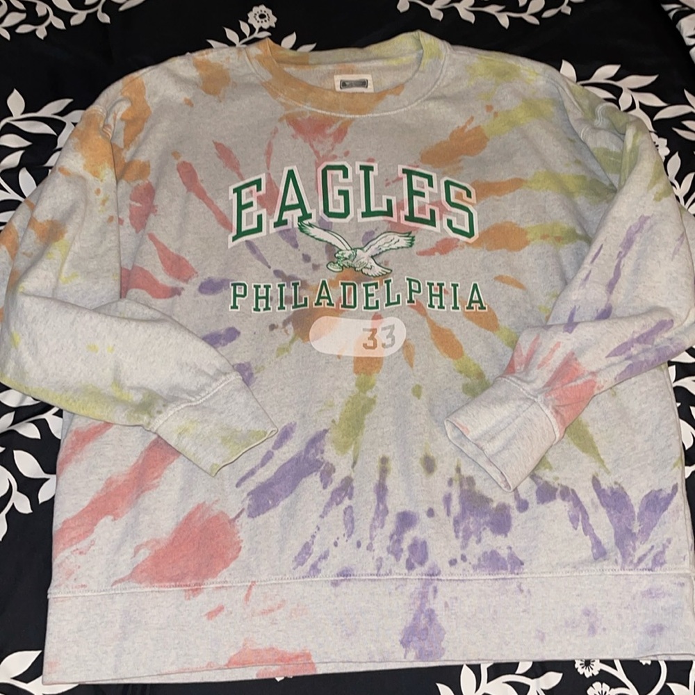 Philadelphia Eagles tie dye Tailgate Sweatshirt Size Medium